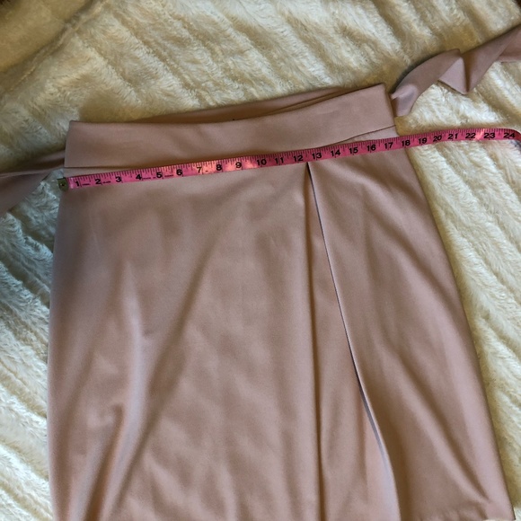 Worthington Blush Pink Belted with Pleat Midi Skirt Sz 12 - Picture 8 of 9